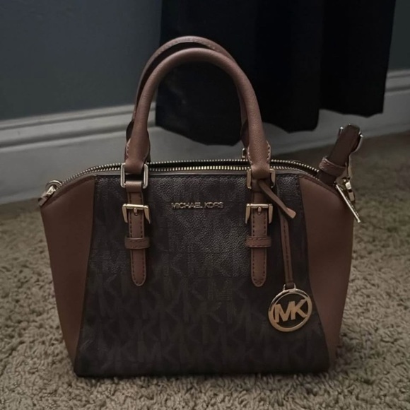 Michael Kors Dark Brown and Tan Satchel - Picture 1 of 1